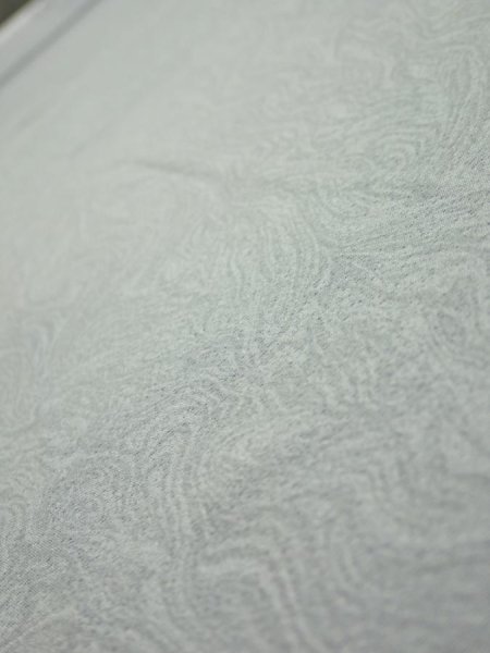 Photo4: 1A04z90  Japanese Kimono Silk  FABRIC Suminagashi Ash gray 66.1x14.8 (4)