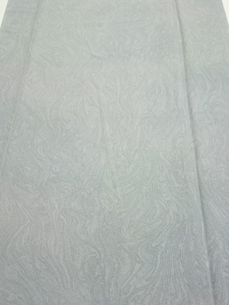 Photo1: 1A05z90  Japanese Kimono Silk  FABRIC Suminagashi Ash gray 66.9x14.8 (1)