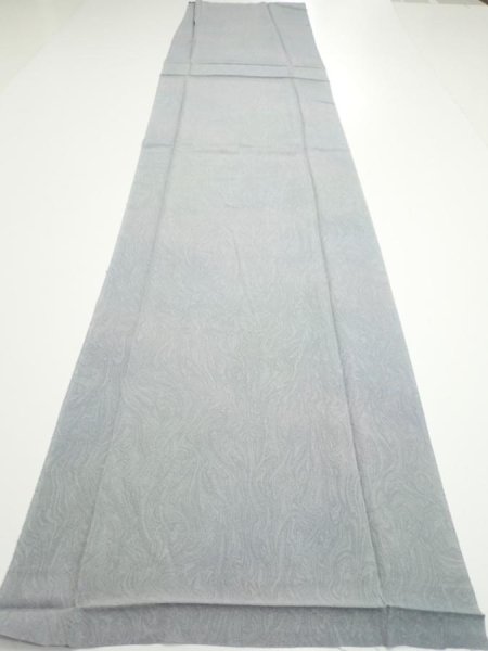 Photo5: 1A05z90  Japanese Kimono Silk  FABRIC Suminagashi Ash gray 66.9x14.8 (5)