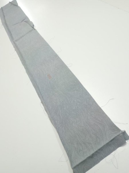 Photo5: 1A07z40  Japanese Kimono Silk  FABRIC Suminagashi Ash gray 57.1x7.3 (5)