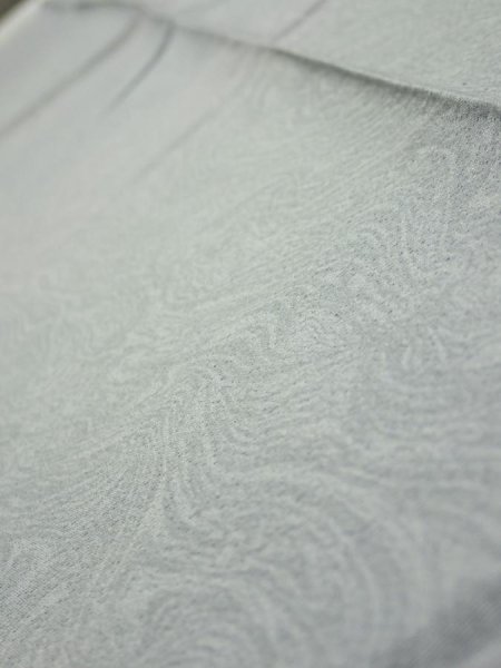 Photo5: 1A08z40  Japanese Kimono Silk  FABRIC Suminagashi Ash gray 63.4x7.3 (5)