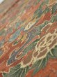 Photo4: 1A01z70  Japanese Kimono Crepe Silk  FABRIC Flowers Red-Brown 44.1x14.6 (4)