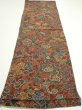 Photo5: 1A01z70  Japanese Kimono Crepe Silk  FABRIC Flowers Red-Brown 44.1x14.6 (5)