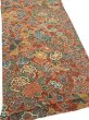 Photo2: 1A02z70  Japanese Kimono Crepe Silk  FABRIC Flowers Red-Brown 44.1x14.8 (2)