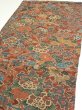 Photo3: 1A02z70  Japanese Kimono Crepe Silk  FABRIC Flowers Red-Brown 44.1x14.8 (3)