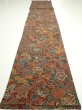 Photo5: 1A06z110  Japanese Kimono Crepe Silk  FABRIC Flowers Red-Brown 67.7x14.6 (5)