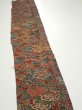 Photo3: 1A07z50  Japanese Kimono Crepe Silk  FABRIC Flowers Red-Brown 63.0x7.3 (3)