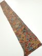 Photo5: 1A08z50  Japanese Kimono Crepe Silk  FABRIC Flowers Red-Brown 63.4x7.3 (5)