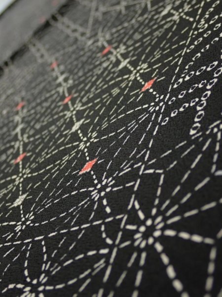 Photo4: 1A01z50  Japanese Kimono Silk  FABRIC Seigaiha  37.8x14.4 (4)