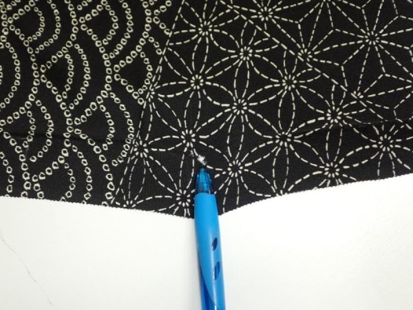 Photo6: 1A01z50  Japanese Kimono Silk  FABRIC Seigaiha  37.8x14.4 (6)