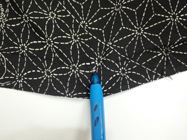 Photo6: 1A02z50  Japanese Kimono Silk  FABRIC Seigaiha  37.8x14.4 (6)