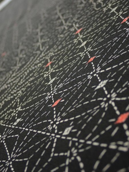 Photo4: 1A06z70  Japanese Kimono Silk  FABRIC Seigaiha  59.8x14.4 (4)