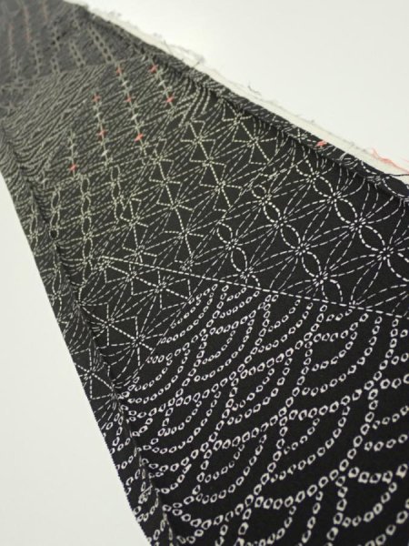 Photo1: 1A07z30  Japanese Kimono Silk  FABRIC Seigaiha  53.5x7.3 (1)