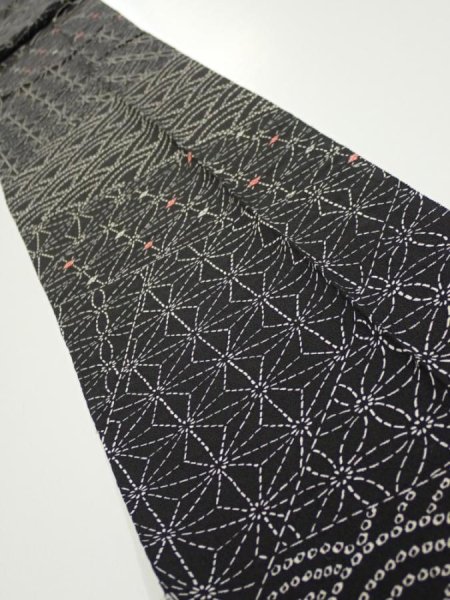 Photo1: 1A09z50  Japanese Kimono Silk  FABRIC Seigaiha  77.2x7.3 (1)