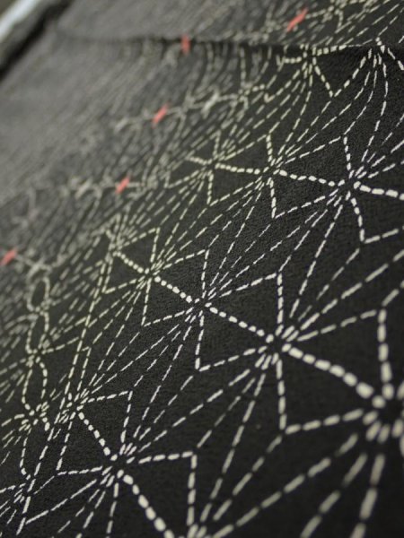 Photo4: 1A09z50  Japanese Kimono Silk  FABRIC Seigaiha  77.2x7.3 (4)