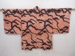 Photo1: 6319T06z410 Vintage Japanese Kimono Silk HAORI Pine branch Dark coral (1)