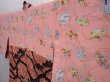 Photo7: 6319T06z410 Vintage Japanese Kimono Silk HAORI Pine branch Dark coral (7)
