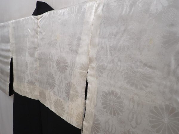 Photo8: 6319T01z520 Vintage Japanese Kimono Silk HAORI Flower Black (8)