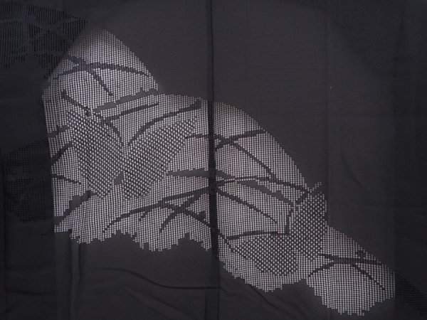 Photo3: 6319T02z310 Vintage Japanese Kimono Silk See through HAORI Butterfly Black (3)