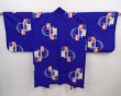 Photo1: 6319T03z380 Vintage Japanese Kimono Silk MEISEN HAORI  Dark lavender blue (1)