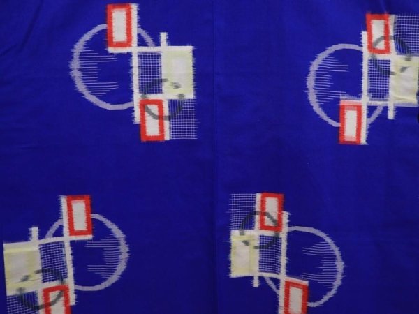 Photo3: 6319T03z380 Vintage Japanese Kimono Silk MEISEN HAORI  Dark lavender blue (3)