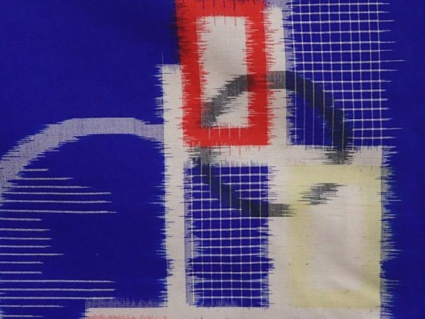 Photo4: 6319T03z380 Vintage Japanese Kimono Silk MEISEN HAORI  Dark lavender blue (4)