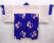 Photo6: 6319T03z380 Vintage Japanese Kimono Silk MEISEN HAORI  Dark lavender blue (6)