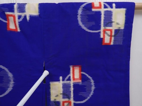 Photo7: 6319T03z380 Vintage Japanese Kimono Silk MEISEN HAORI  Dark lavender blue (7)