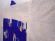 Photo8: 6319T03z380 Vintage Japanese Kimono Silk MEISEN HAORI  Dark lavender blue (8)
