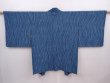 Photo1: 6319T07z600 Vintage Japanese Kimono Silk HAORI  Steel blue (1)
