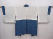 Photo6: 6319T07z600 Vintage Japanese Kimono Silk HAORI  Steel blue (6)