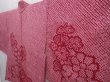 Photo2: 6319T09z430 Vintage Japanese Kimono Silk SHIBORI HAORI Flower Wine red (2)