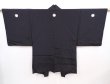 Photo2: 6319T12z620 Vintage Japanese Kimono Silk Men's HAORI Castle Black (2)