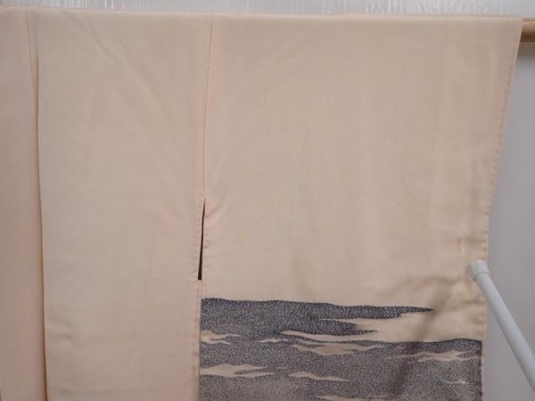 Photo8: 6319T14z660 Vintage Japanese Kimono Silk HAORI Trees Peach-Beige (8)