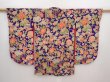 Photo2: 6415T03z320 Antique Japanese Kimono Kinsha HAORI COAT Flowers (2)