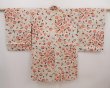 Photo1: 6415T05z400 Vintage Japanese Kimono Silk MEISEN HAORI Flower Light gray (1)