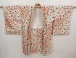 Photo5: 6415T05z400 Vintage Japanese Kimono Silk MEISEN HAORI Flower Light gray (5)
