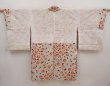 Photo6: 6415T05z400 Vintage Japanese Kimono Silk MEISEN HAORI Flower Light gray (6)