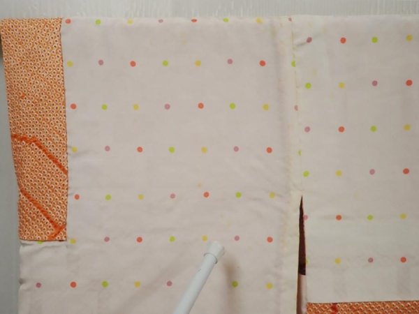 Photo8: 6415T06z560 Vintage Japanese Kimono Silk SHIBORI HAORI  Orange (8)