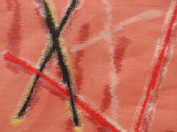Photo4: 6415T07z430 Vintage Japanese Kimono Silk MEISEN HAORI  Coral pink (4)