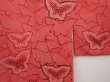 Photo3: 6415T08z480 Vintage Japanese Kimono Silk SHIBORI HAORI Butterfly Dark red (3)