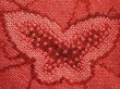 Photo4: 6415T08z480 Vintage Japanese Kimono Silk SHIBORI HAORI Butterfly Dark red (4)