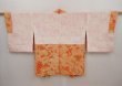 Photo6: 6415T09z540 Vintage Japanese Kimono Silk HAORI Flower Dark orange (6)