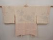 Photo7: 6415T10z640 Vintage Japanese Kimono Silk HAORI Flower Peach-Beige (7)