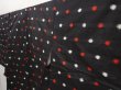 Photo2: 6415T11z580 Vintage Japanese Kimono Silk MEISEN KOMON Dot Black (2)