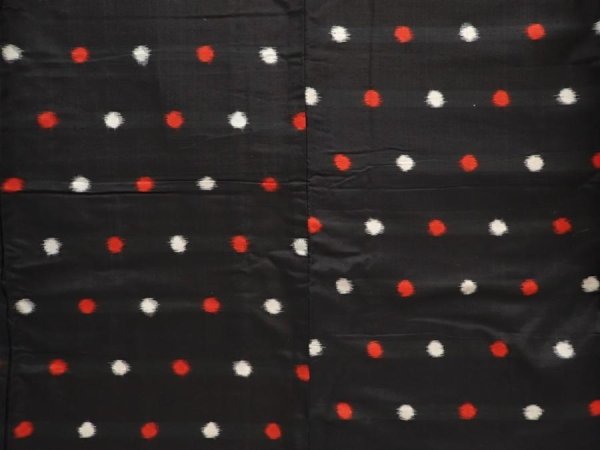 Photo5: 6415T11z580 Vintage Japanese Kimono Silk MEISEN KOMON Dot Black (5)