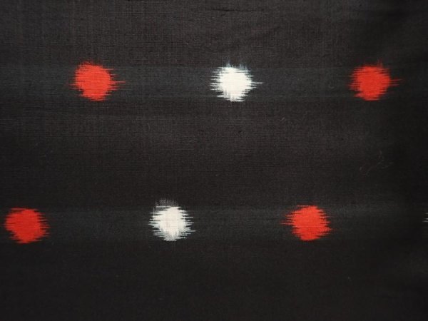 Photo6: 6415T11z580 Vintage Japanese Kimono Silk MEISEN KOMON Dot Black (6)