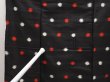 Photo7: 6415T11z580 Vintage Japanese Kimono Silk MEISEN KOMON Dot Black (7)