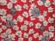 Photo5: 6415T12z580 Vintage Japanese Kimono Silk MEISEN KOMON Flower Dull red (5)