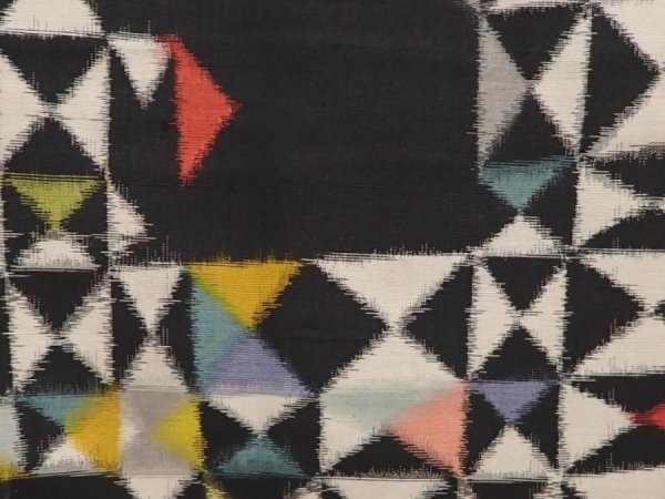 Photo6: 6415T13z660 Vintage Japanese Kimono Silk MEISEN KOMON  Black (6)